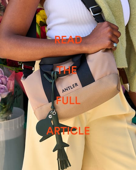 a woman holding a bag