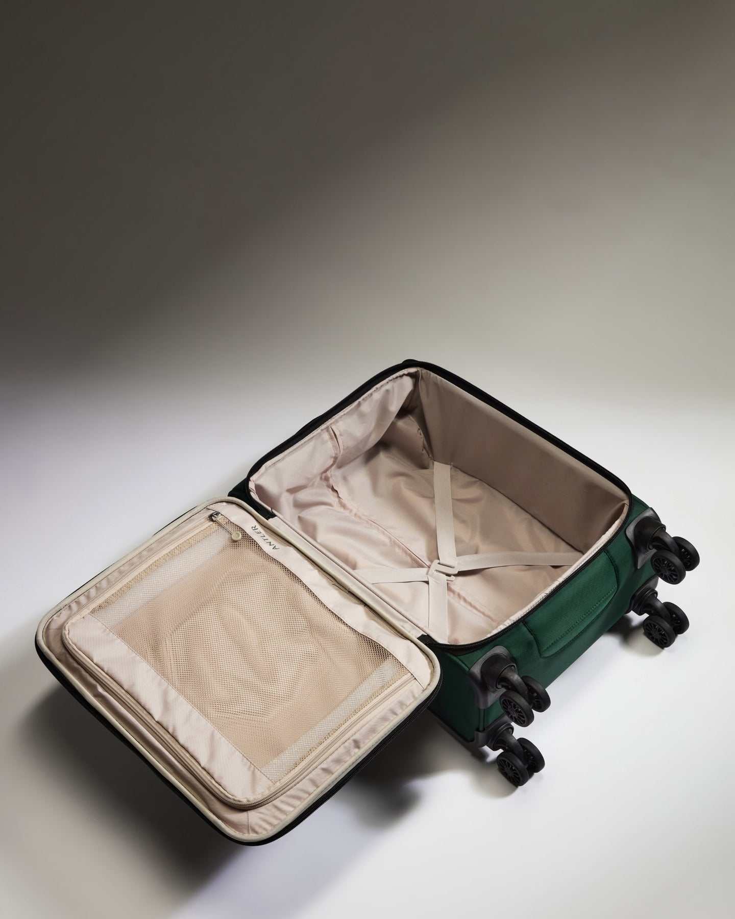 Lightest Cabin Suitcase in Antler Green - Soft Stripe 2.0