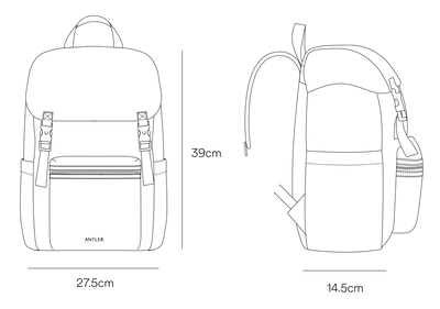 a black and white outline of a backpack