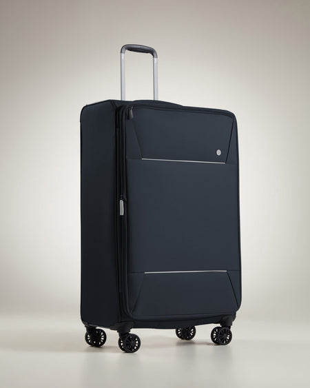 Antler Luggage -  Brixham large in navy - Soft Suitcases Brixham Large Suitcase Navy | Soft Shell Suitcase | Antler 