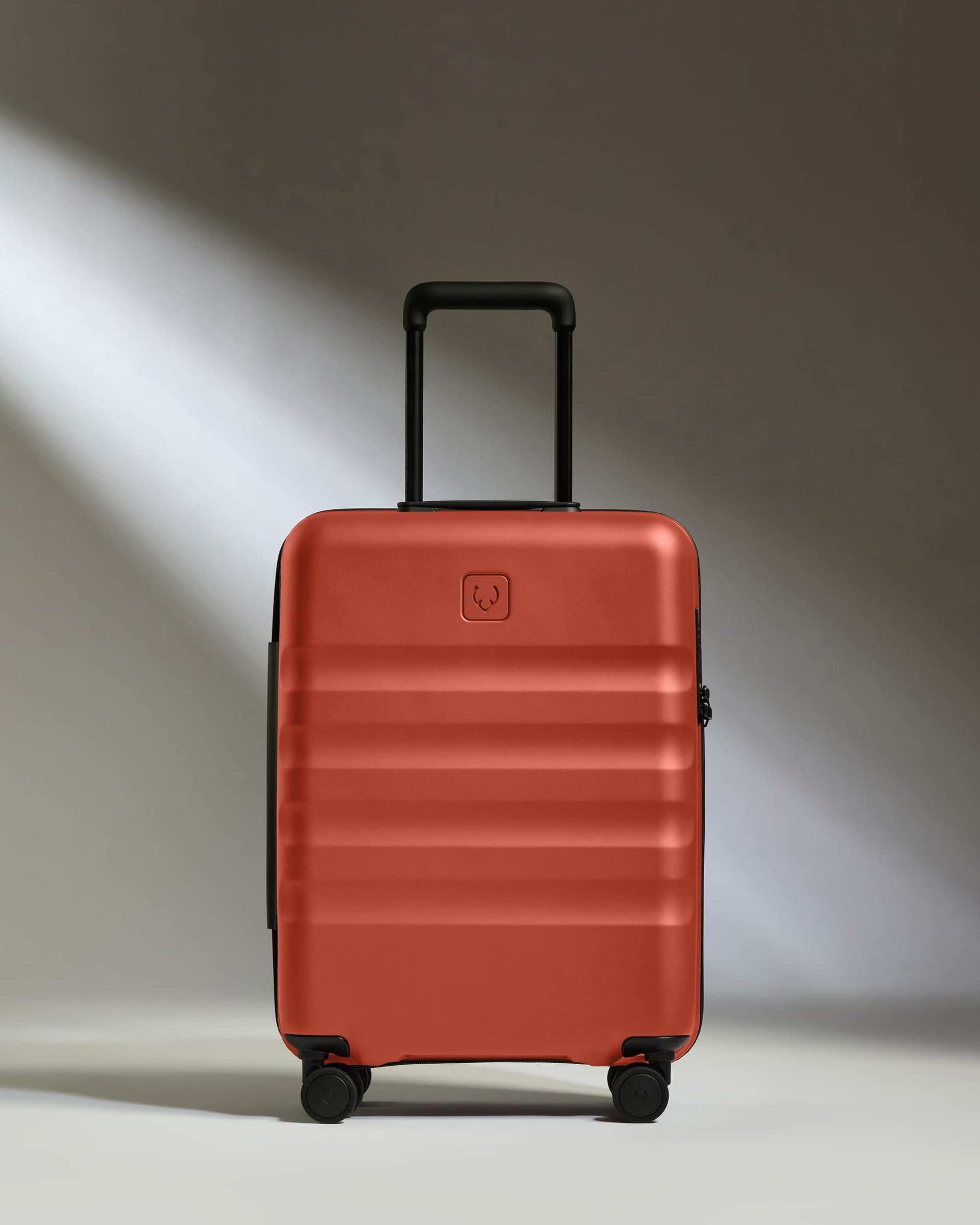 Antler Luggage -  Cabin Suitcase in Buckthorn Red - Icon Stripe - Hard Suitcase - Standard Cabin Icon Stripe Cabin in Buckthorn Red | Lightweight & Hard Shell Suitcase | Cabin Bag