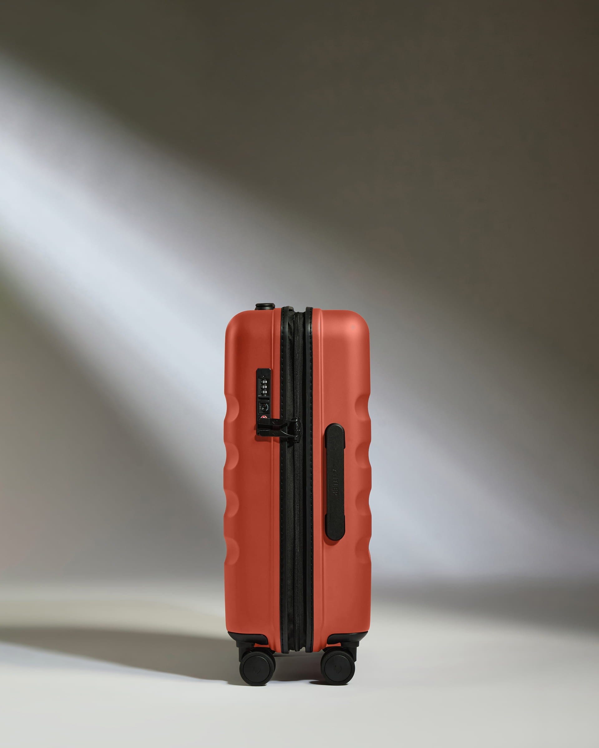 Antler Luggage -  Cabin Suitcase in Buckthorn Red - Icon Stripe - Hard Suitcase - Standard Cabin Icon Stripe Cabin in Buckthorn Red | Lightweight & Hard Shell Suitcase | Cabin Bag