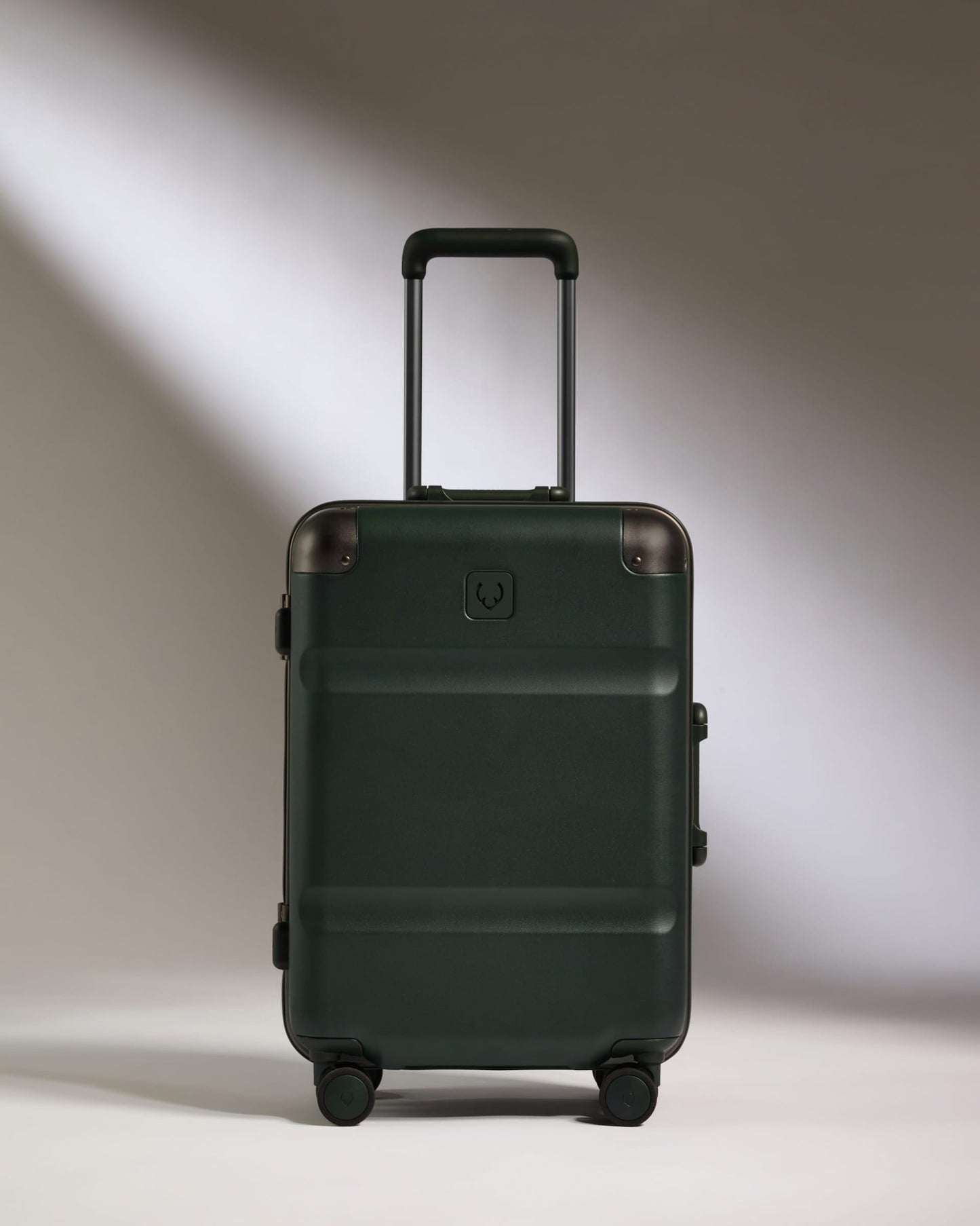 Antler Luggage -  Cabin Suitcase in Dark Forest Green - Heritage Stripe - Hard Suitcase - Standard Cabin Heritage Stripe Cabin in Dark Forest Green | Premium Hard Shell Carry-On Suitcase