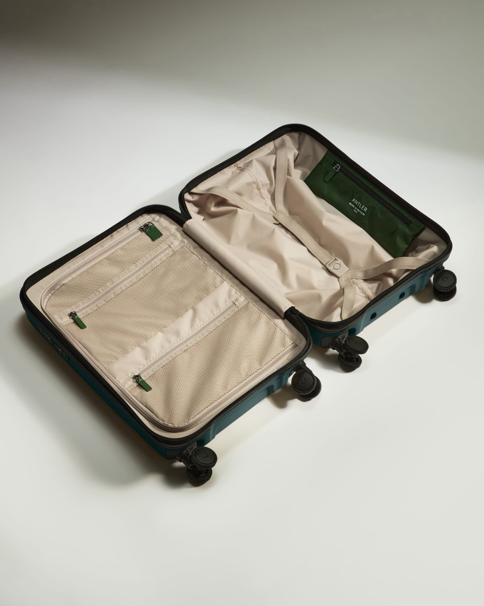 Antler Luggage -  Cabin Suitcase in Glade Blue - Icon Stripe - Hard Suitcase - Standard Cabin Cabin Suitcase in Blue - Icon Stripe | Lightweight & Hard Shell Suitcase