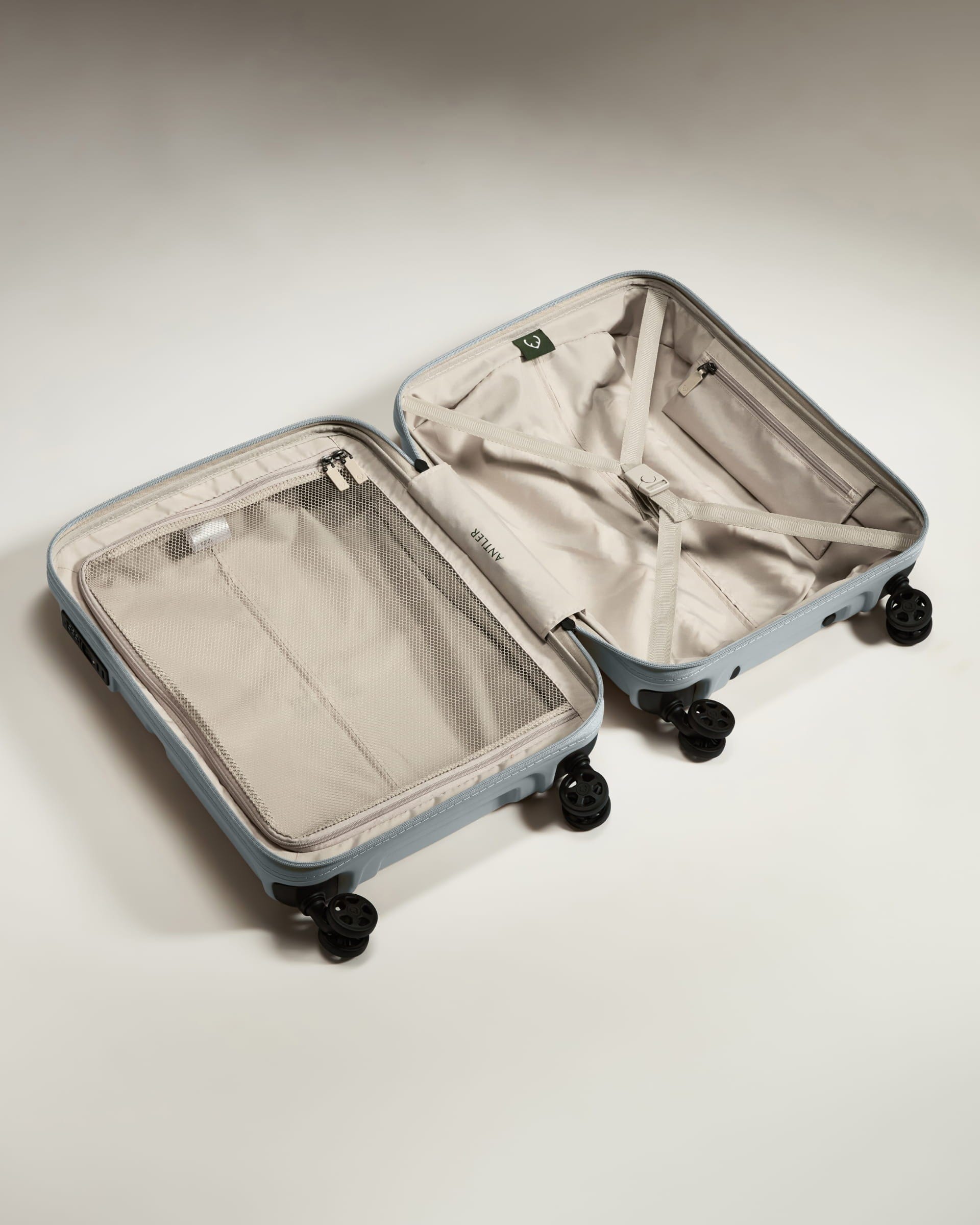 Antler Luggage -  Cabin Suitcase in Salt Blue - Single Stripe - Hard Suitcase - Standard Cabin Cabin Suitcase in Salt Blue - Single Stripe | Cabin Bag & Hard Luggage