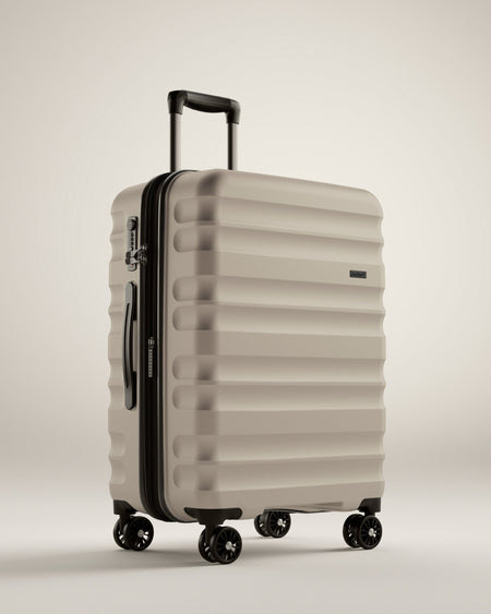 Antler Luggage -  Clifton medium in taupe - Hard Suitcases Clifton Medium Suitcase Taupe (Beige) | Hard Suitcase | Antler UK
