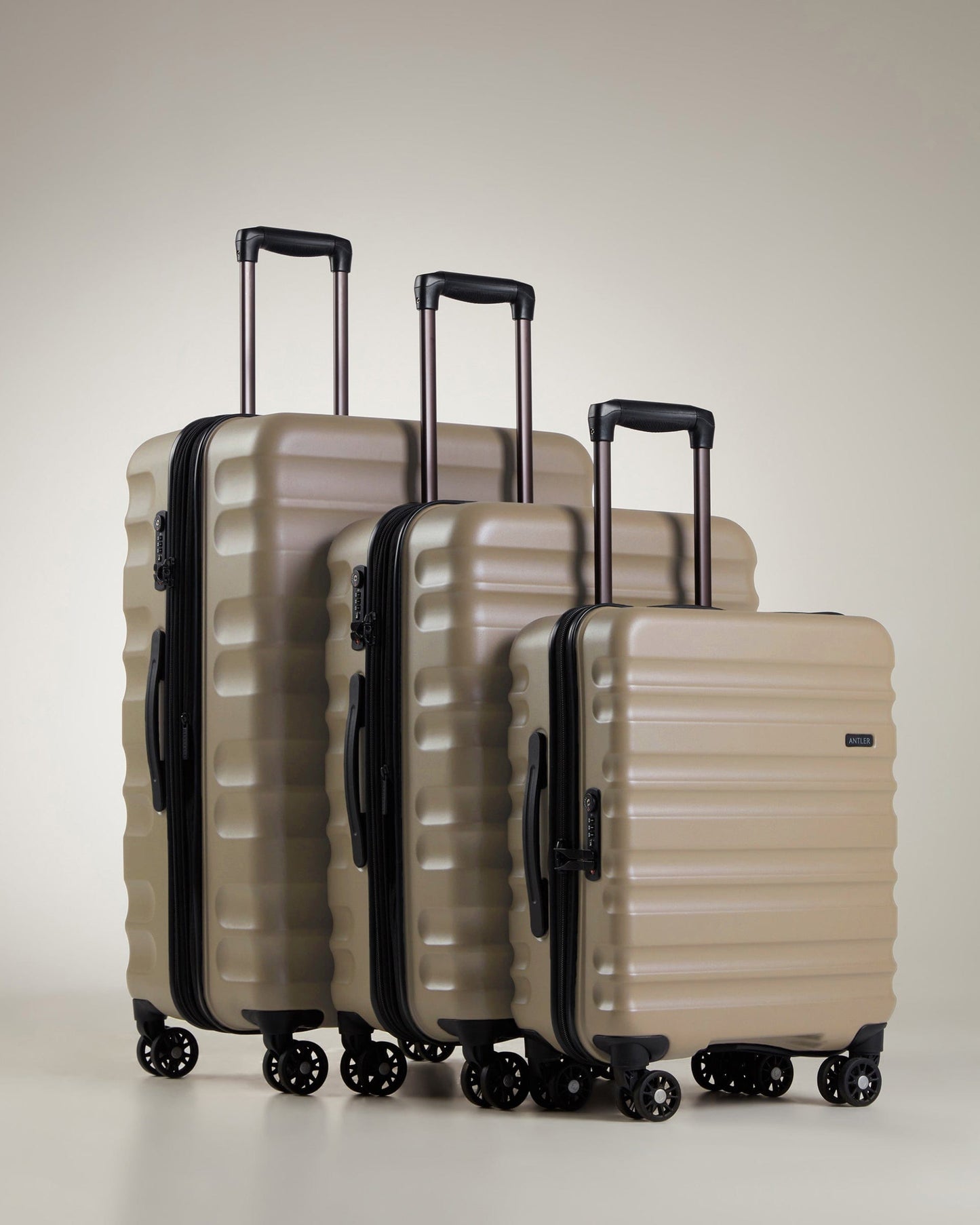 Antler Luggage -  Clifton set in oak brown - Hard Suitcases Clifton Set of 3 Suitcases Oak Brown | Hard Suitcase | Antler UK