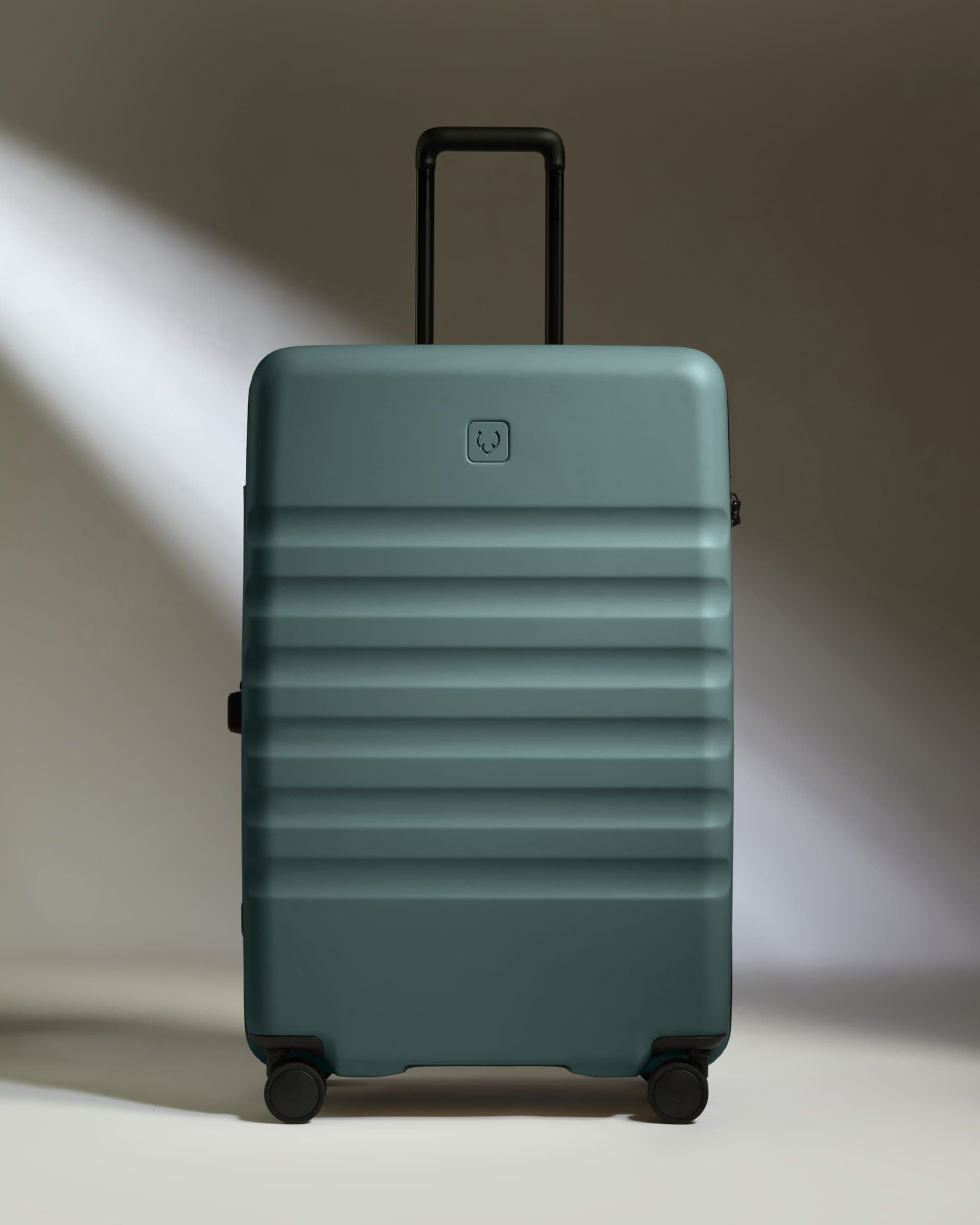 Antler Luggage -  Large Suitcase in Glade Blue - Icon Stripe - Hard Suitcase - Large Large Suitcase in Blue - Icon Stripe | Lightweight & Hard Shell Suitcase
