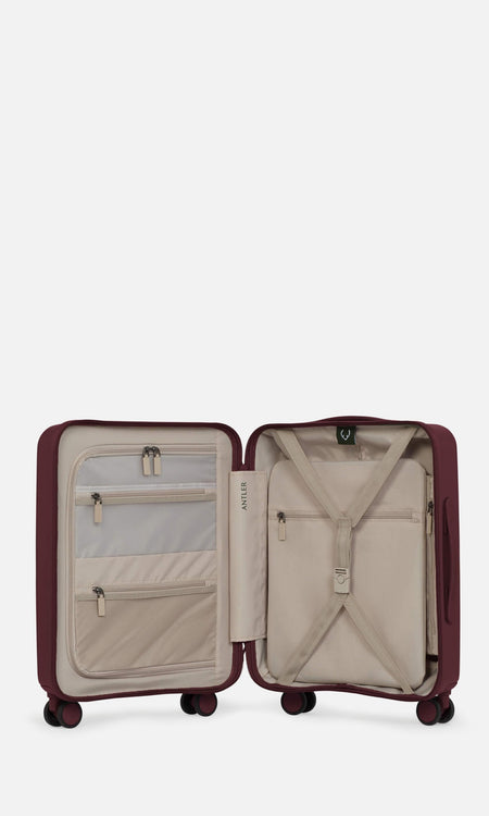 Antler Luggage -  Stamford cabin in berry purple - Hard Suitcases Stamford Cabin Suitcase Purple | Hard Luggage | Antler UK