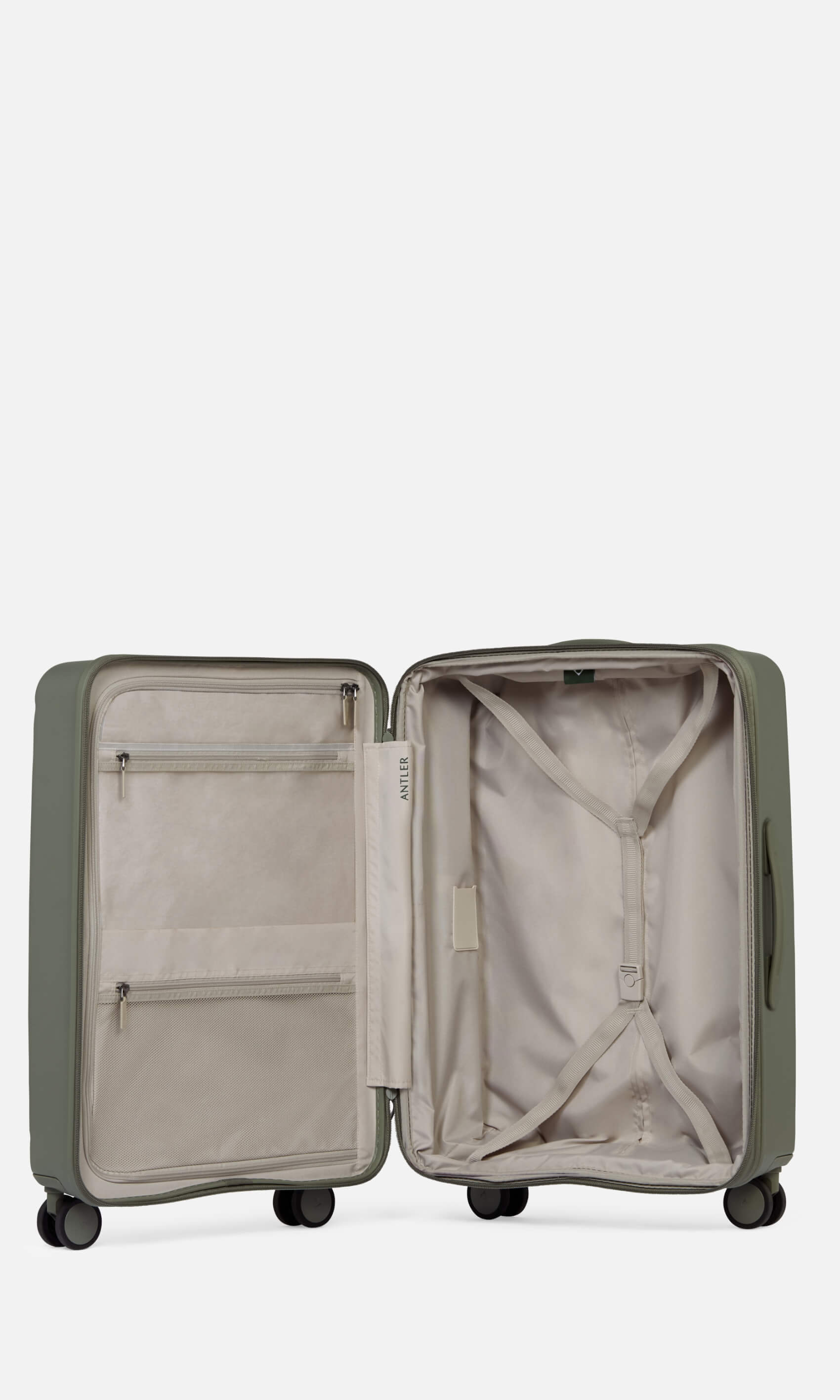 Antler Luggage -  Stamford medium in field green - Hard Suitcases Stamford Medium Suitcase Green | Hard Luggage | Antler UK