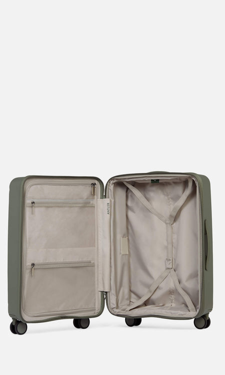 Antler Luggage -  Stamford medium in field green - Hard Suitcases Stamford Medium Suitcase Green | Hard Luggage | Antler UK