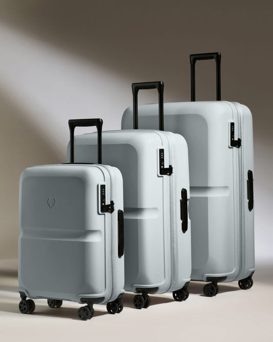 Antler Luggage -  Suitcase Set in Salt Blue - Single Stripe - Hard Suitcase - Standard Cabin Set Suitcase Set in Blue - Single Stripe | Cabin Luggage & Large Suitcases