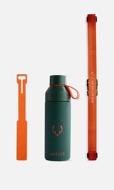 Antler Luggage -  Accessories bundle in coral - Travel Accessories Travel Accessories Bundle | Water Bottle | Coral Tag | Coral Strap