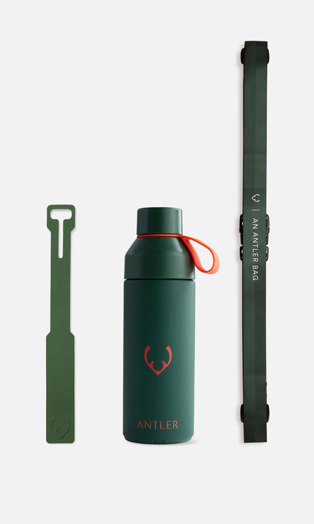 Antler Luggage -  Accessories bundle in green - Travel Accessories Travel Accessories Bundle | Water Bottle | Green Tag | Green Strap
