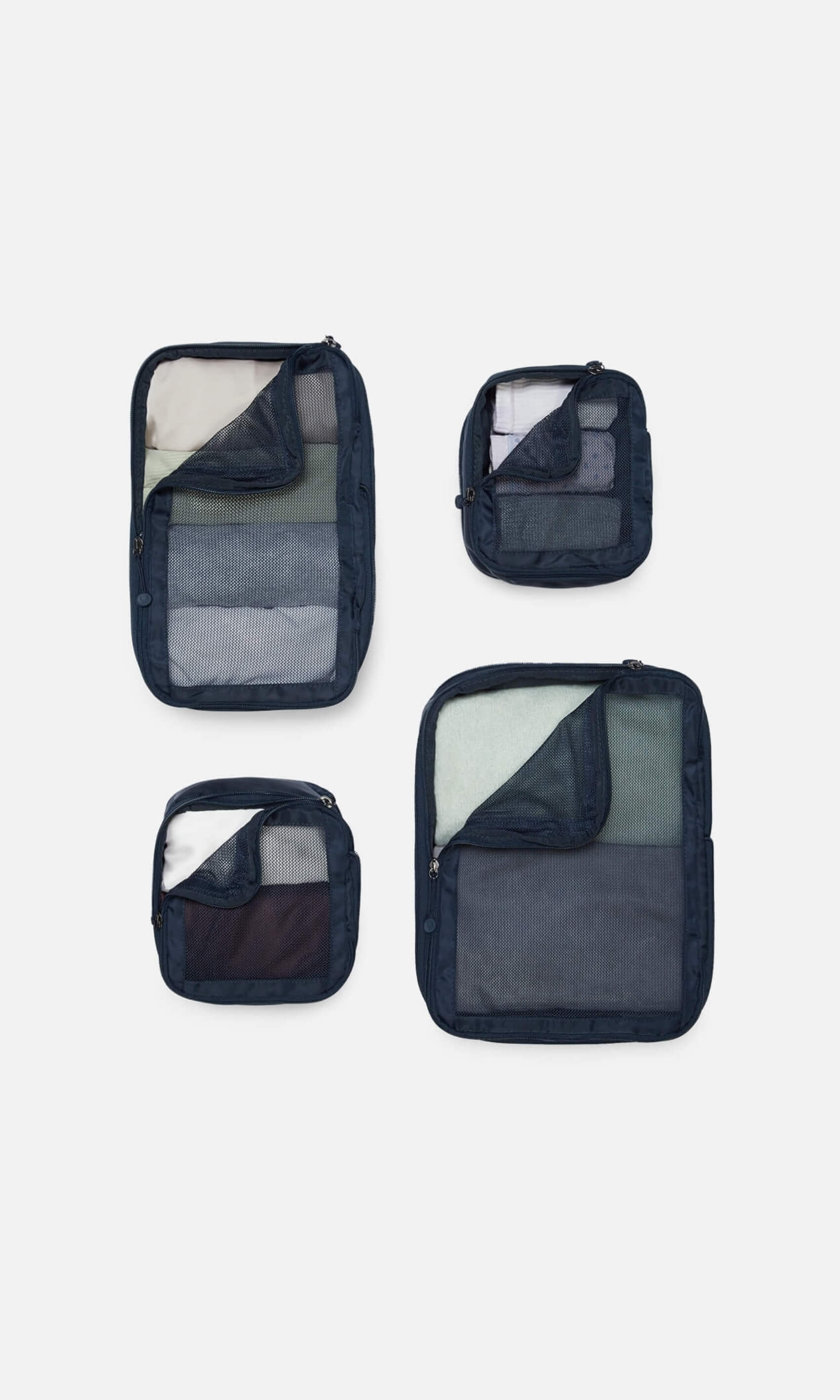 Antler Luggage -  Chelsea 4 packing cubes in navy - Accessories Chelsea 4 Packing Cubes Navy | Travel Accessories | Antler UK