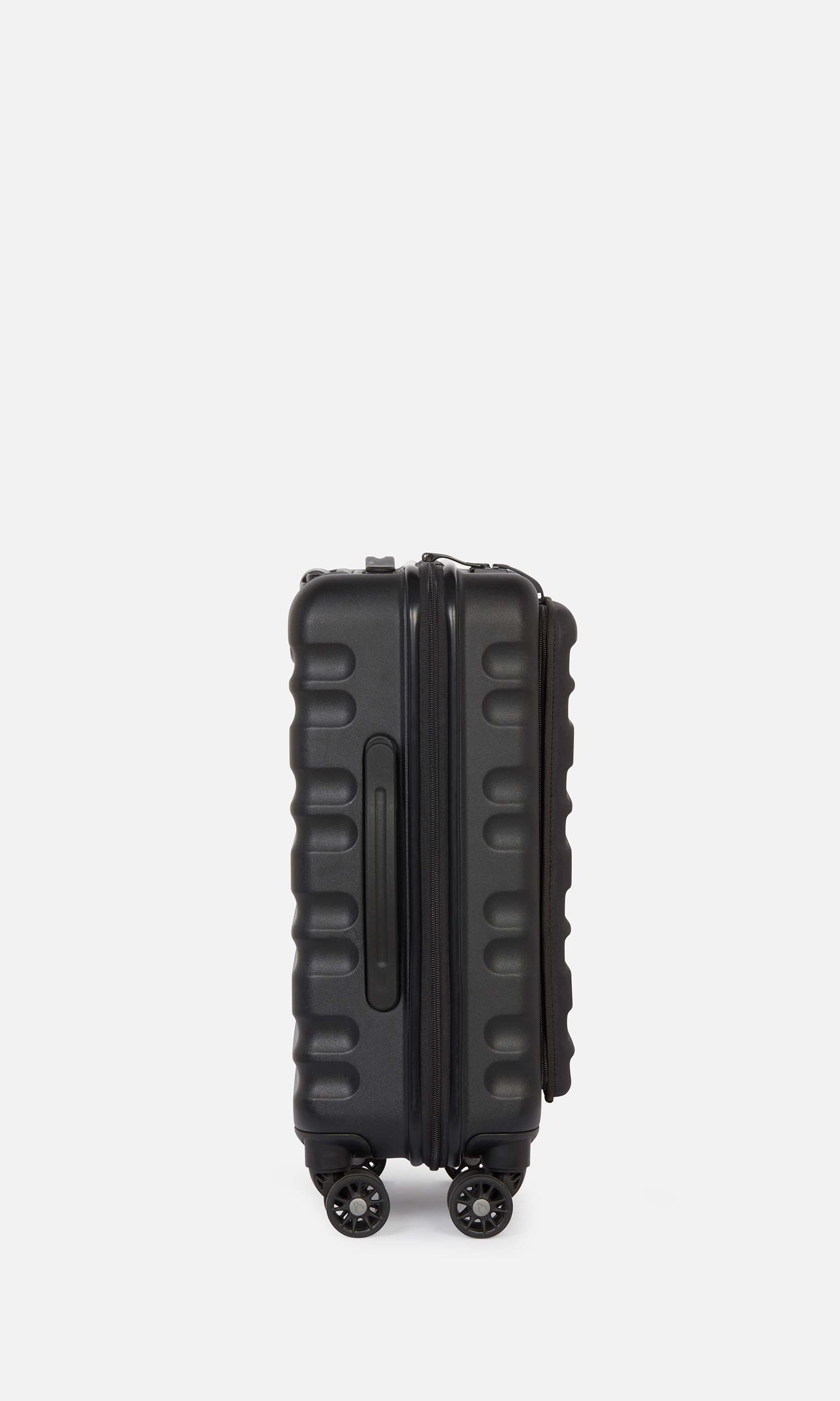 Antler Luggage -  Clifton cabin with pocket in black - Hard Suitcases Clifton Cabin Pocket Suitcase Black | Hard Suitcase | Antler UK