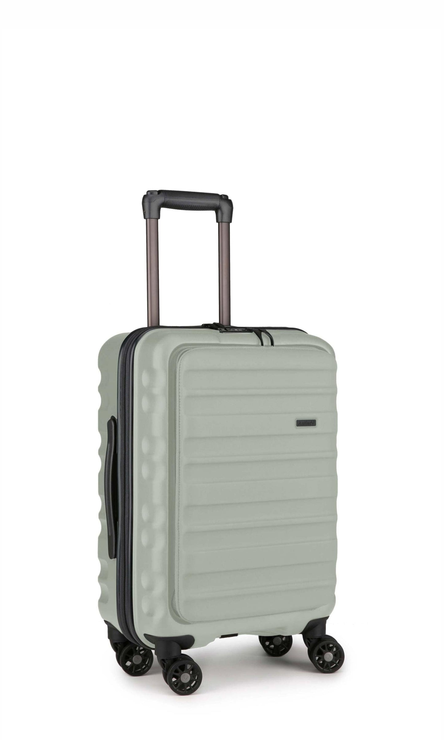 Antler Luggage -  Clifton cabin with pocket in sage - Hard Suitcases Clifton Cabin Pocket Suitcase Sage | Hard Suitcase | Antler UK