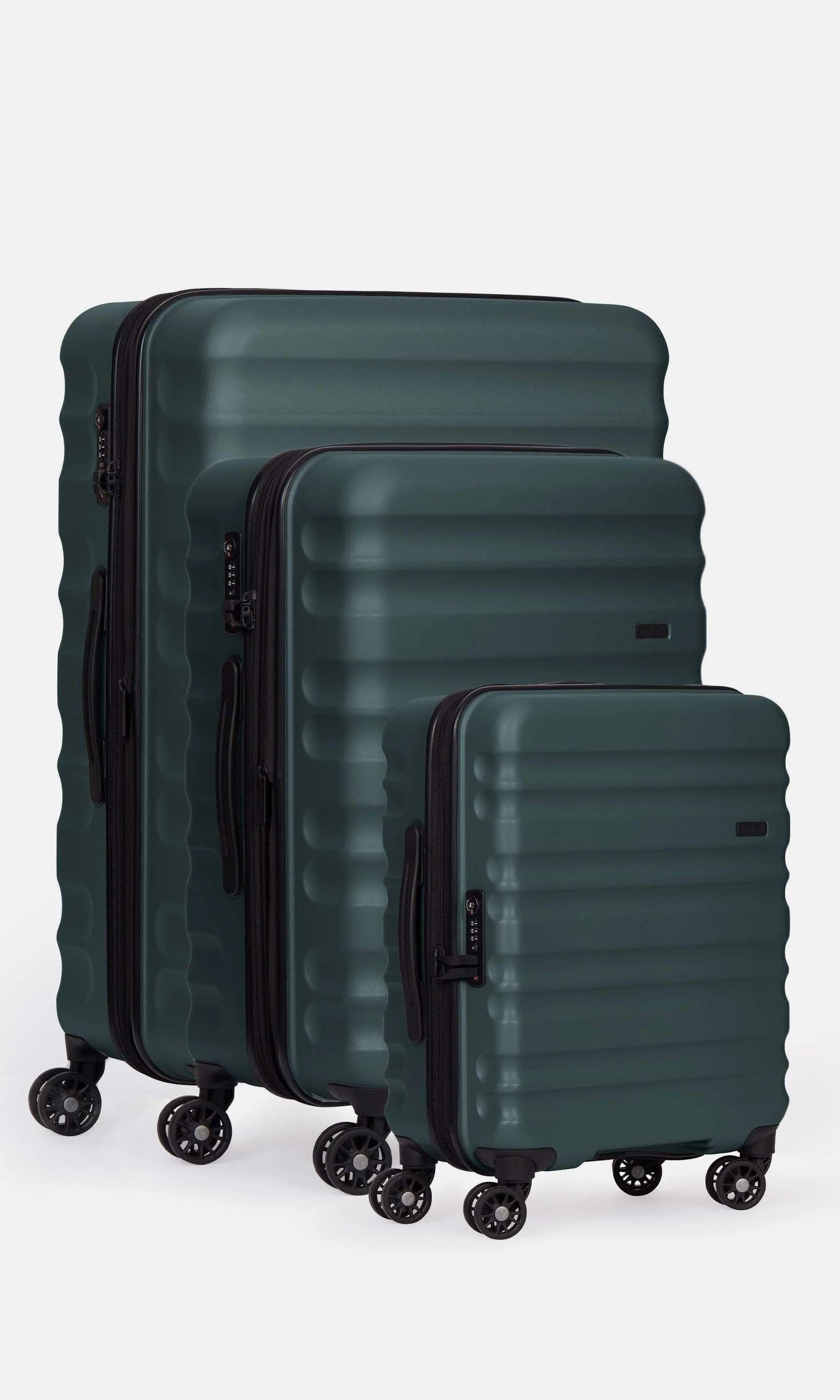 Antler Luggage -  Clifton set in sycamore - Hard Suitcases Clifton Set of 3 Suitcases Sycamore (Green) | Hard Suitcase | Antler UK