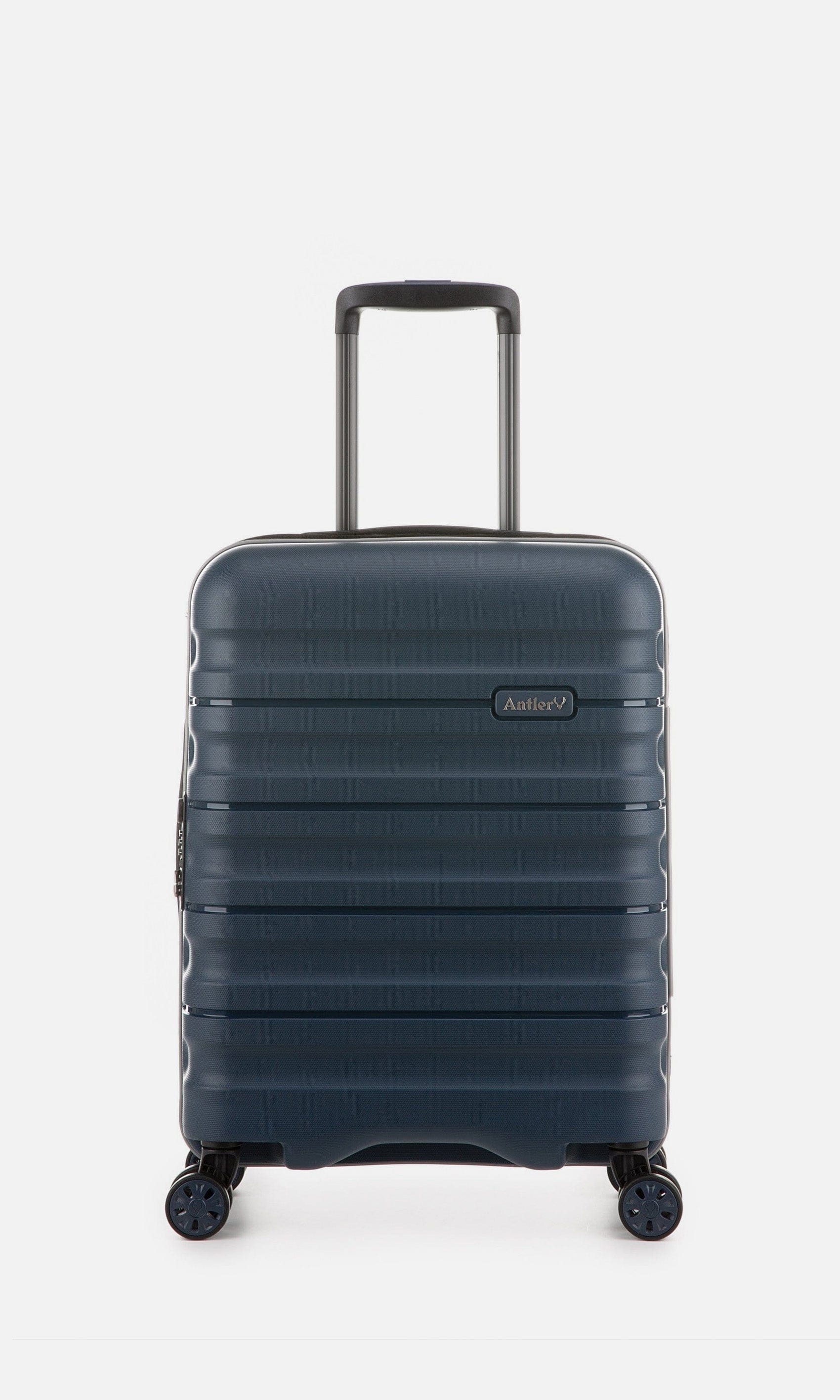 Antler Luggage -  Lincoln cabin in navy - Hard Suitcase Lincoln Cabin Suitcase Navy | Hard Suitcase | Antler UK