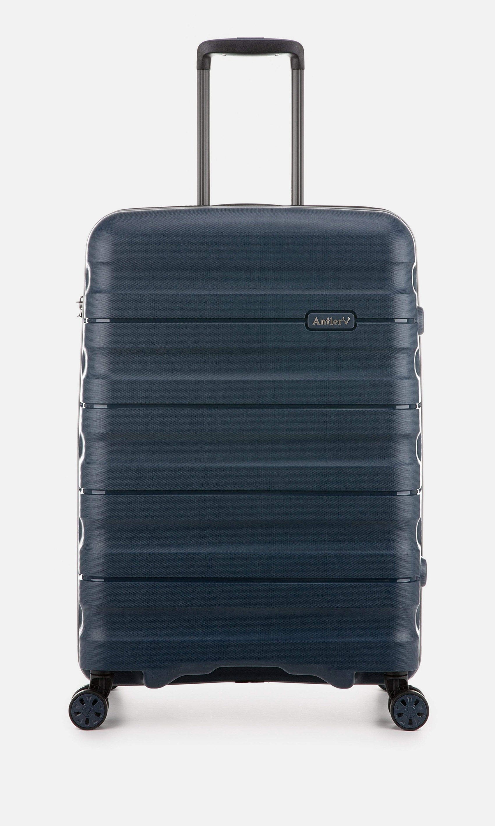 Antler Luggage -  Lincoln medium in blue - Hard Suitcase Lincoln Medium Suitcase Navy | Hard Suitcase | Antler UK