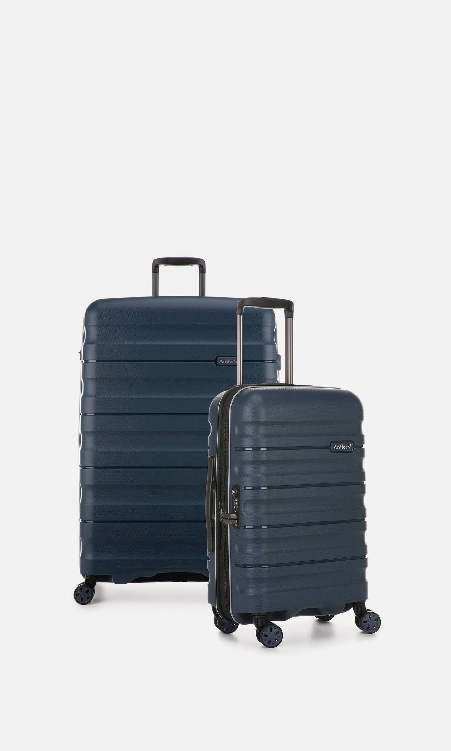 Antler Luggage -  Lincoln set in blue - Hard Suitcases Lincoln 3 Piece Suitcase Set Navy | Hard Suitcase | Antler UK