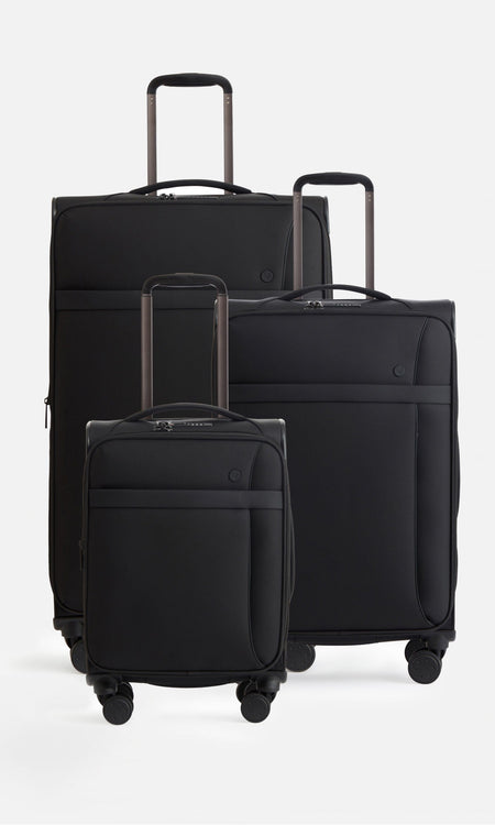Antler Luggage -  Prestwick set in black - Soft Suitcases Prestwick Set of 3 Suitcases Black | Soft Suitcases | Antler 