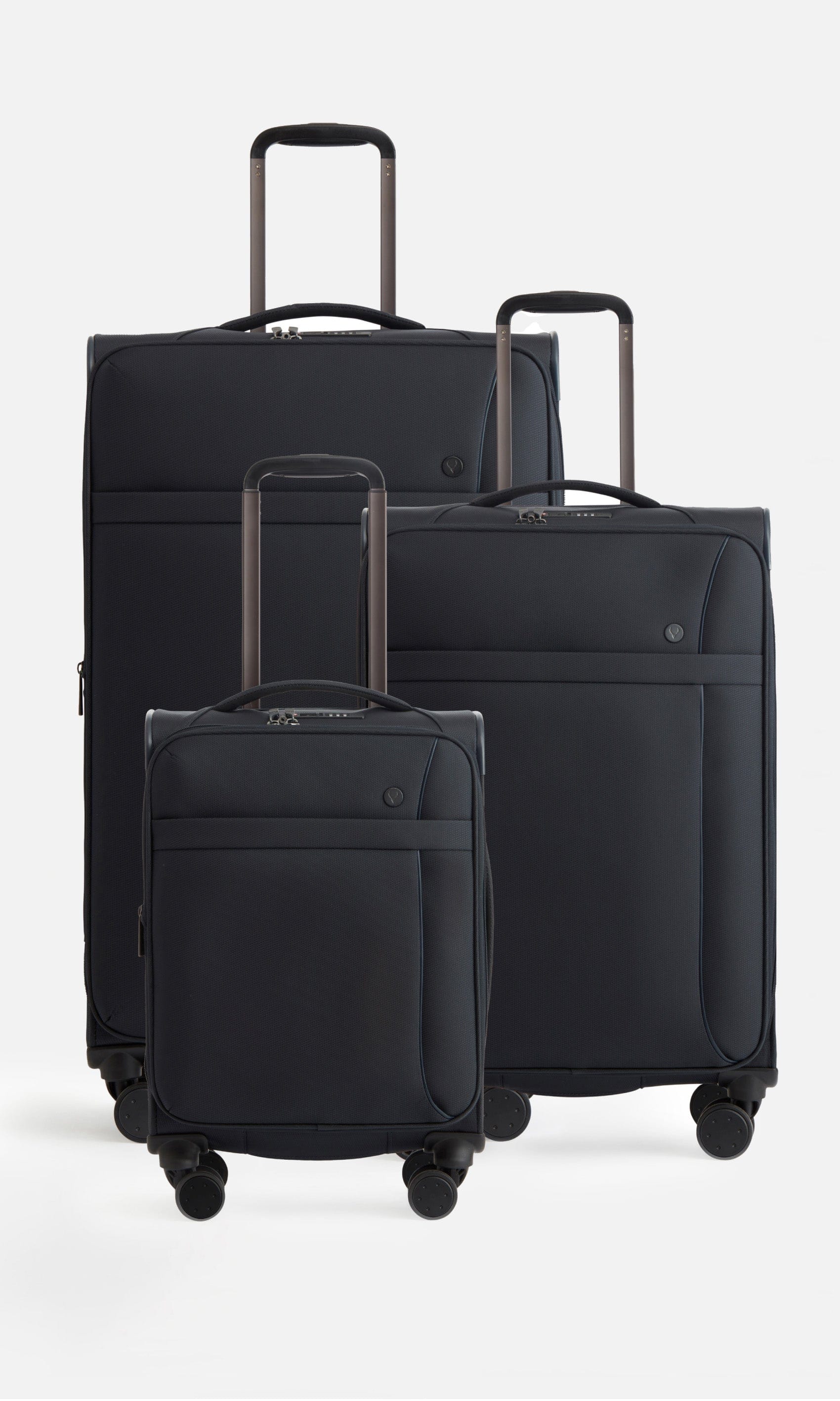 Antler Luggage -  Prestwick set in navy - Soft Suitcases Prestwick Set of 3 Suitcases Navy | Soft Suitcases | Antler 
